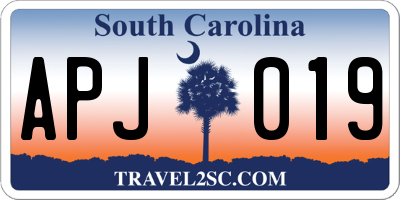 SC license plate APJ019