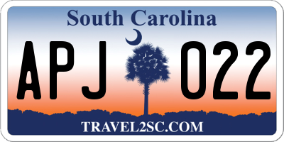 SC license plate APJ022