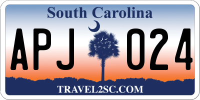 SC license plate APJ024