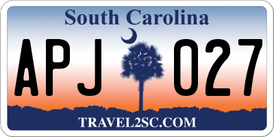 SC license plate APJ027