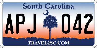 SC license plate APJ042