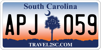 SC license plate APJ059