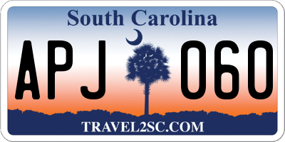 SC license plate APJ060