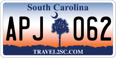 SC license plate APJ062