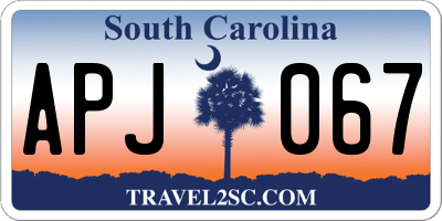 SC license plate APJ067