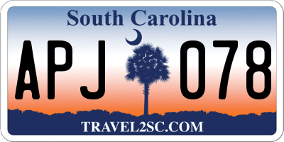 SC license plate APJ078