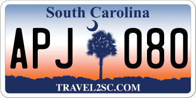 SC license plate APJ080