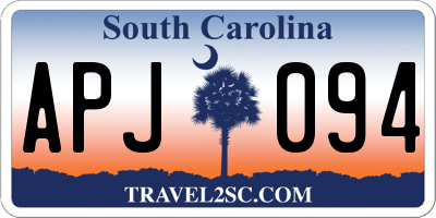 SC license plate APJ094