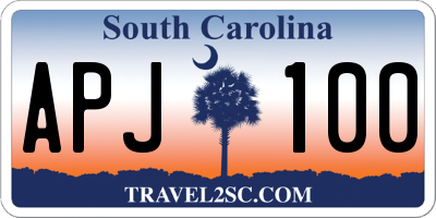 SC license plate APJ100