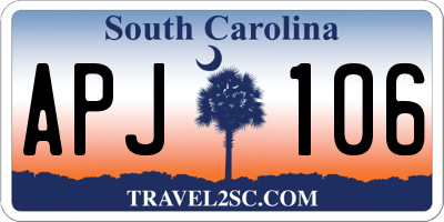 SC license plate APJ106