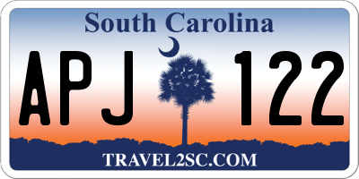 SC license plate APJ122