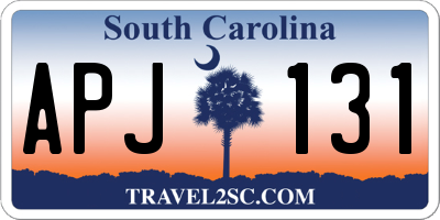SC license plate APJ131