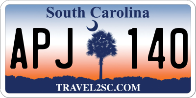 SC license plate APJ140