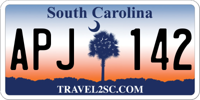 SC license plate APJ142