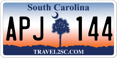 SC license plate APJ144