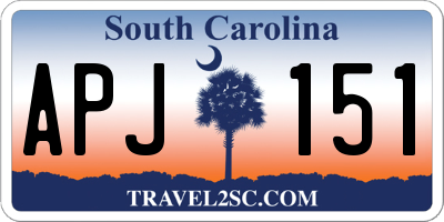 SC license plate APJ151