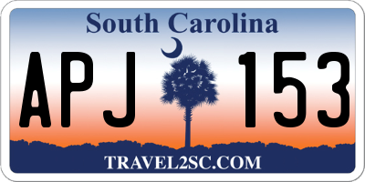 SC license plate APJ153