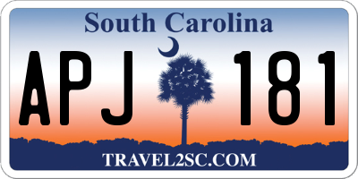 SC license plate APJ181