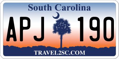 SC license plate APJ190