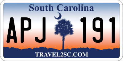 SC license plate APJ191
