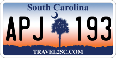 SC license plate APJ193