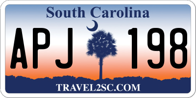 SC license plate APJ198