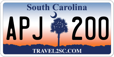 SC license plate APJ200