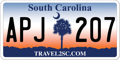 SC license plate APJ207