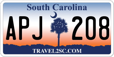 SC license plate APJ208