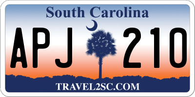 SC license plate APJ210