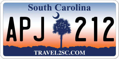 SC license plate APJ212