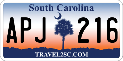SC license plate APJ216