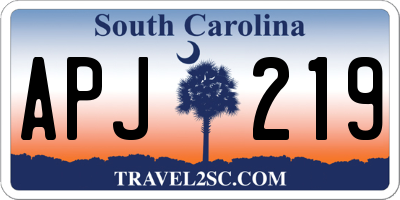 SC license plate APJ219