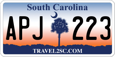 SC license plate APJ223