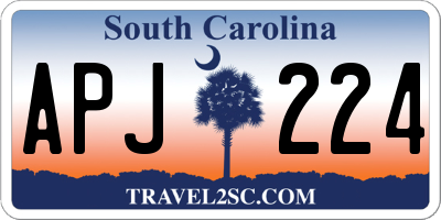 SC license plate APJ224