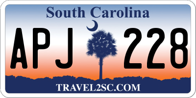 SC license plate APJ228