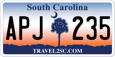SC license plate APJ235