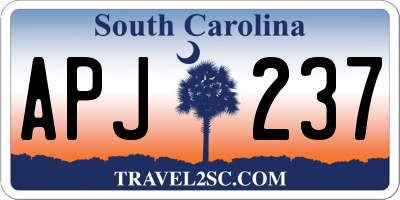 SC license plate APJ237