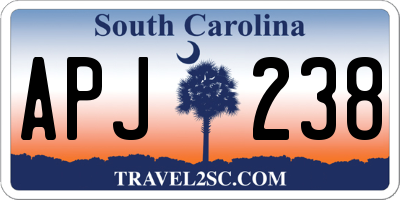 SC license plate APJ238