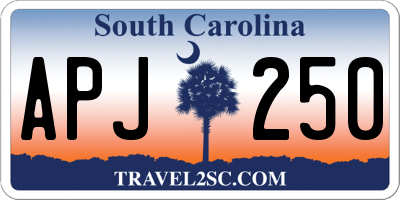 SC license plate APJ250