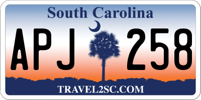 SC license plate APJ258