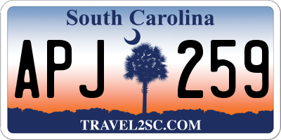 SC license plate APJ259