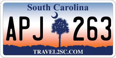 SC license plate APJ263