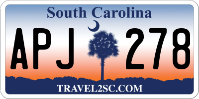 SC license plate APJ278