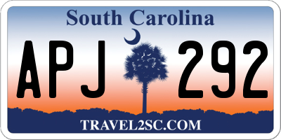 SC license plate APJ292
