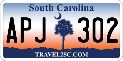 SC license plate APJ302