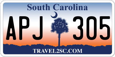 SC license plate APJ305
