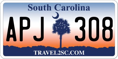 SC license plate APJ308