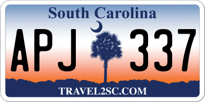 SC license plate APJ337