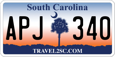 SC license plate APJ340